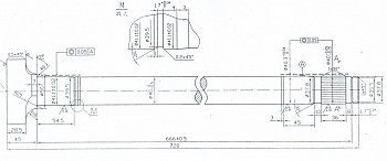 Вал тормозной правый 710 mm 41*720/674 (37 шл) (S)