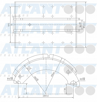 Колодка тормозная с накладками 311*190мм HZL 2400400 20 отв