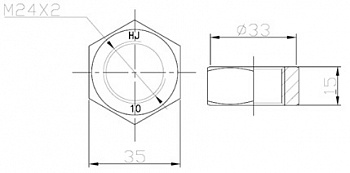 Контргайка HJ М24х2; H = 15